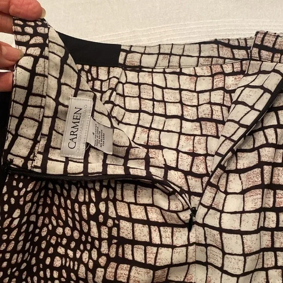 Animal snake Print mini skirt with Maxi Skirt overlay with front slit sz 4